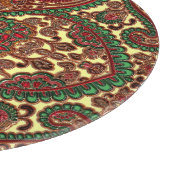 Planche À Découper Paisley victorien motif élégant rouge vert or (Coin)