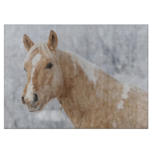 Planche À Découper Palamino Horse dans la neige (Devant)