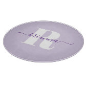 Planche À Découper Pale Purple Nom de script Bold Monogramme (Coin)