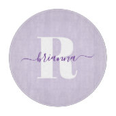 Planche À Découper Pale Purple Nom de script Bold Monogramme (Devant)