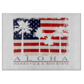 Planche À Découper Palm Flag Hawaii Aloha Patriotic Cutboard (Devant)