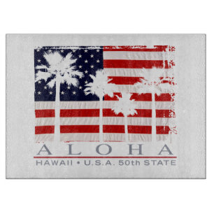 Planche À Découper Palm Flag Hawaii Aloha Patriotic Cutboard