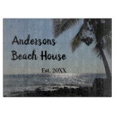 Planche À Découper Palm Tree Ocean Nom de famille (Devant)