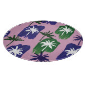 Planche À Découper Palme peinte, Vert bleu marine. (Coin)