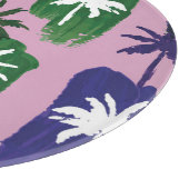 Planche À Découper Palme peinte, Vert bleu marine. (Coin)