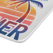 Planche À Découper Palmier de coucher de soleil rétro (Coin)