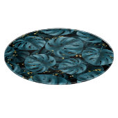 Planche À Découper Palmier De Monstera, Plat D'Or Sans Couche. (Coin)