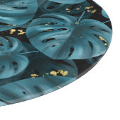 Planche À Découper Palmier De Monstera, Plat D'Or Sans Couche. (Coin)
