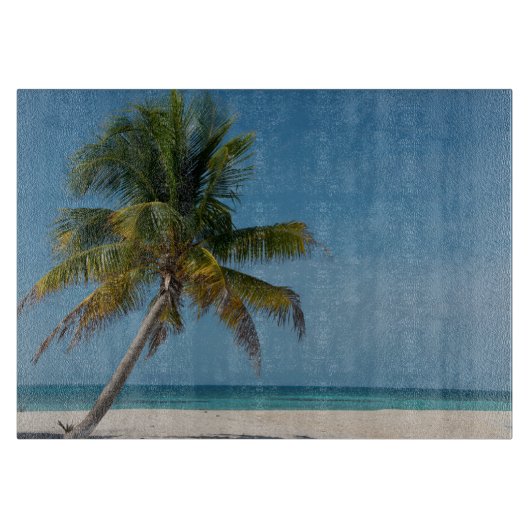 Planche À Découper Palmier et plage de sable blanc 2 (Devant)