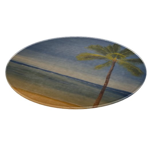 Planche À Découper Palmier solitaire sur la plage, par Gary Poling (Coin)