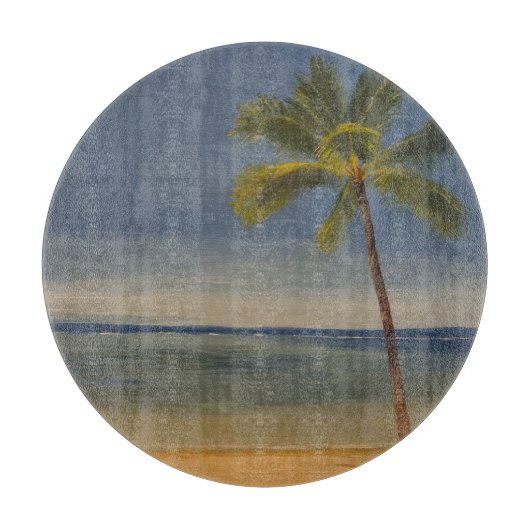 Planche À Découper Palmier solitaire sur la plage, par Gary Poling (Devant)