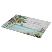 Planche À Découper Palmier Tropical Personnalisé Feuilles Plage Bleue (Coin)