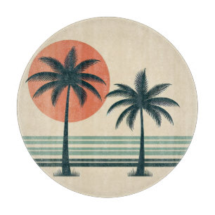 Planche À Découper Palmier tropical rétro/vintage