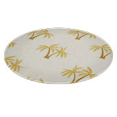 Planche À Découper Palmiers d'or : Textile Tropical. (Coin)