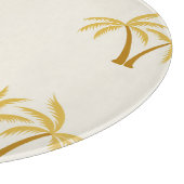 Planche À Découper Palmiers d'or : Textile Tropical. (Coin)