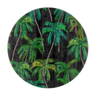 Planche À Découper Palmiers : Motif d'été acrylique.