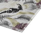 Planche À Découper Palmiers tropicaux, Ferne au vin et noir (Coin)