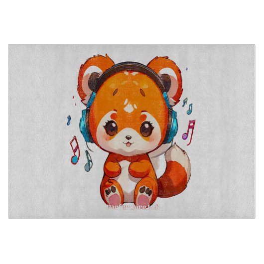 Planche À Découper Panda écoutant de la musique Kpop (Devant)