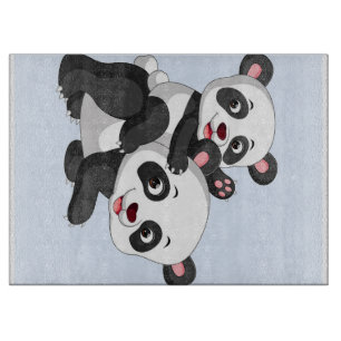 Planche À Découper Panda Et Bébé Cadeau Offert Aux Enfants