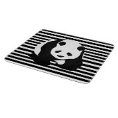 Planche À Découper Panda et rayures noirs et blancs (Coin)