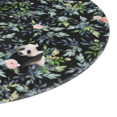 Planche À Découper Panda floral Motif avec Roses rose et bleu (Coin)