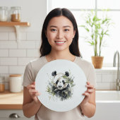 Planche À Découper Panda mignon entre l'odorat de l'eau de bambou