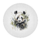 Planche À Découper Panda mignon entre l'odorat de l'eau de bambou (Devant)