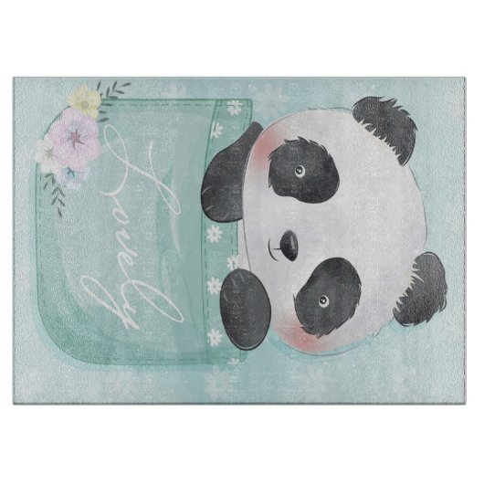 Planche À Découper Panda | Panda Mignonne Dans La Poche (Devant)