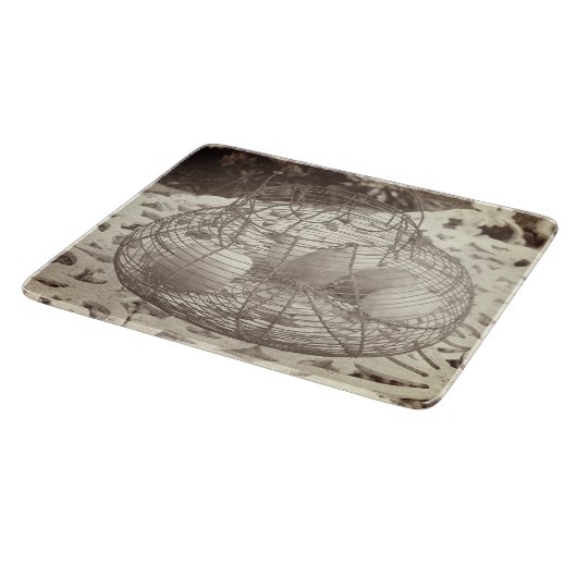 Planche À Découper Panier antique d'oeufs de fil (Coin)