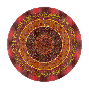 Planche À Découper Panneau coupe verre Mandala Fire