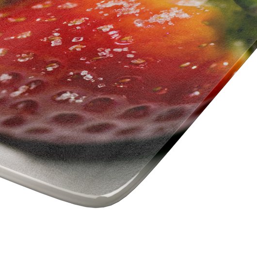 Planche À Découper Panneau de coupe en verre fraise (Coin)