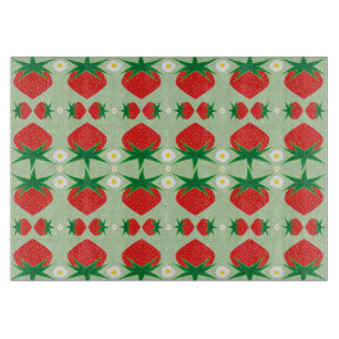 Planche À Découper Panneau de coupe en verre fraise 11,5x8