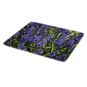 PLANCHE À DÉCOUPER PANNEAU DE COUPE EN VERRE "HYACINTHES DE GRAPE"