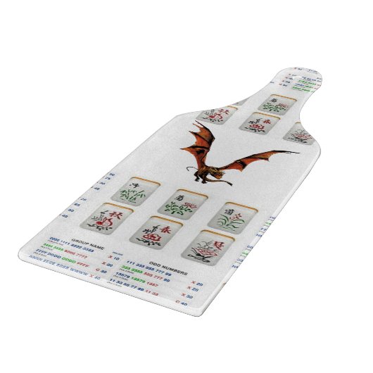 Planche À Découper Panneau de coupe en verre Mahjong (Coin)