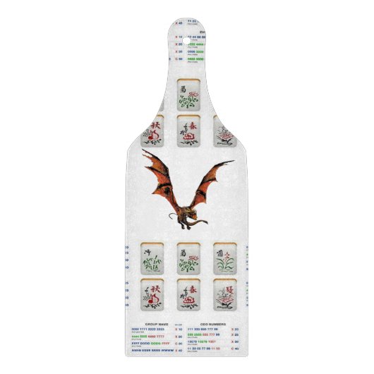 Planche À Découper Panneau de coupe en verre Mahjong (Devant)