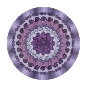 Planche À Découper Panneau de coupe en verre Mandala
