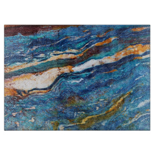 Planche À Découper Panneau de coupe en verre Motif en pierre naturell