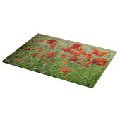 Planche À Découper Panneau de découpe de vue de champ de pavot rouge (Coin)