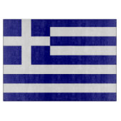 Planche À Découper Panneau de découpe en verre avec Drapeau de Grèce (Devant)