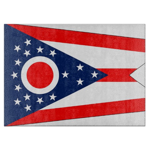 Planche À Découper Panneau de découpe en verre avec Drapeau de l'Ohio (Devant)