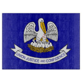 Planche À Découper Panneau de découpe en verre avec Drapeau de Louisi (Devant)