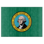 Planche À Découper Panneau de découpe en verre avec Drapeau de Washin (Devant)