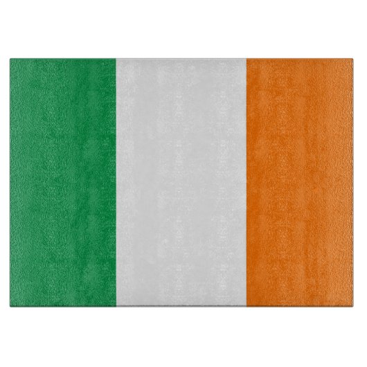 Planche À Découper Panneau de découpe en verre avec Drapeau d'Irlande (Devant)