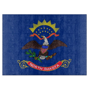 Planche À Découper Panneau de découpe en verre avec Drapeau du Dakota