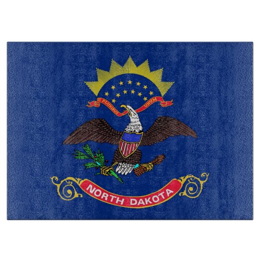 Planche À Découper Panneau de découpe en verre avec Drapeau du Dakota (Devant)