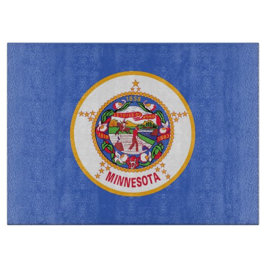 Planche À Découper Panneau de découpe en verre avec Drapeau du Minnes (Devant)