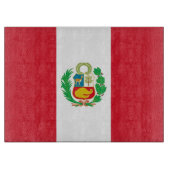 Planche À Découper Panneau de découpe en verre avec Drapeau du Pérou (Devant)