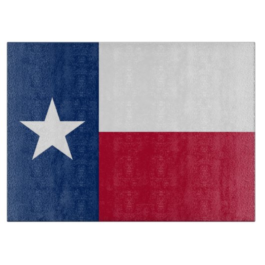 Planche À Découper Panneau de découpe en verre avec Drapeau du Texas, (Devant)