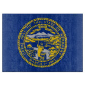 Planche À Découper Panneau de découpe en verre avec Drapeau Nebraska  (Devant)