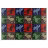 Planche À Découper Panneau de découpe en verre carré d'orignal rustiq (Devant)